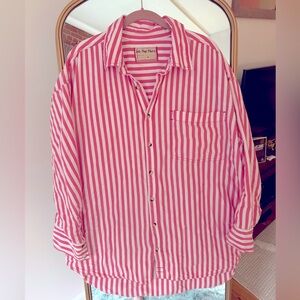 Free People Freddie tunic button-down in Coral